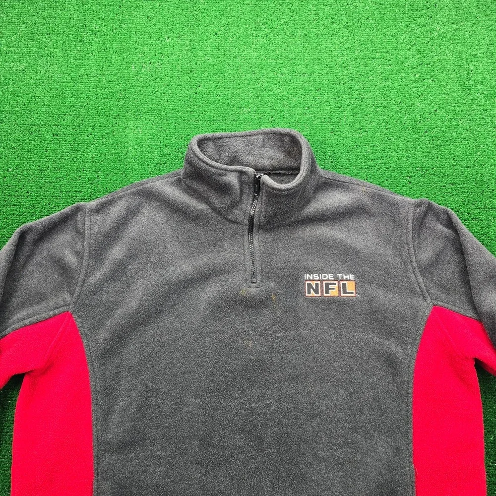 Vintage HBO Inside the NFL Quarter Zip Fleece Pullover Sweater Mens Large